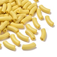 Opaque Acrylic Beads, Curved Tube, Champagne Yellow, 34.5x13x11mm, Hole: 3.5mm, about 155pcs/500g(SACR-S677-006)