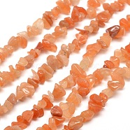 Natural Red Aventurine Chip Bead Strands, 5~8x5~8mm, Hole: 1mm, about 31.5 inch(X-G-M205-10A)