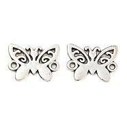 Tibetan Style Alloy Connector Charms, Cadmium Free & Lead Free, Butterfly Links, Antique Silver, 12x15x1mm, Hole: 1.2mm, about 1612pcs/1000g(TIBE-P001-52AS)