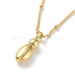 Initial Letter Brass Pendant Necklaces, Real 18K Gold Plated, Letter I, 17.52 inch(445mm), Letter: 19x6mm.(NJEW-A015-21G-I)