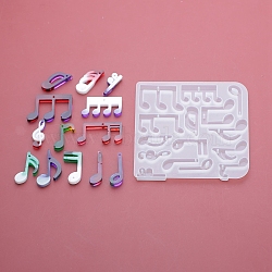DIY Silicone Molds, Resin Casting Molds, Musical Note, 83x80x5mm(MUSI-PW0002-020B)