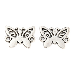 Tibetan Style Alloy Connector Charms, Cadmium Free & Lead Free, Butterfly Links, Antique Silver, 12x15x1mm, Hole: 1.2mm, about 1612pcs/1000g(TIBE-P001-52AS)
