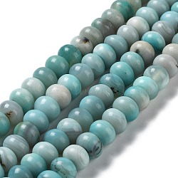 Natural Dyed Agate Imitation Turquoise Beads Strands, Rondelle, Aqua, 11.5x8~8.2mm, Hole: 1.5~1.6mm, about 48pcs/strand, 15.15  inch~15.23 inch(38.5~38.7cm)(G-P425-01B-02)