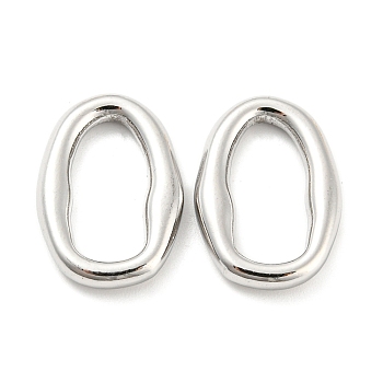 304 Stainless Steel Linking Rings, Irregular Oval, Stainless Steel Color, 19.5x13.5x3.5mm, Inner Diameter: 15x7mm