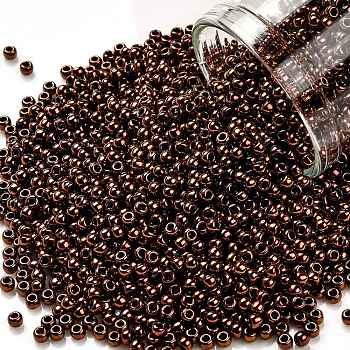 TOHO Round Seed Beads, Japanese Seed Beads, (224) Olymp Inside Color Bronze, 11/0, 2.2mm, Hole: 0.8mm, about 1110pcs/bottle, 10g/bottle
