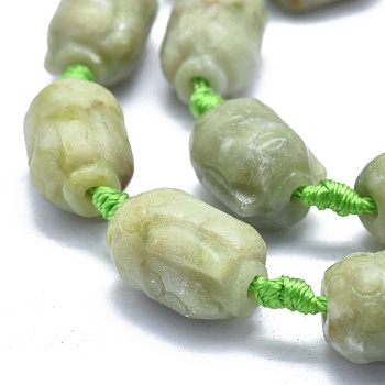 Natural Xiuyan Jade Beads Strands, Column, 18~20x13.5~14x13~14mm, Hole: 2.5mm, about 16~18pcs/strand, 16.9 inch~17.1 inch(43~43.5cm)