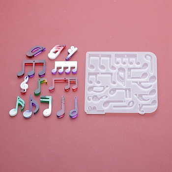 DIY Silicone Molds, Resin Casting Molds, Musical Note, 83x80x5mm