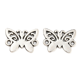 Tibetan Style Alloy Connector Charms, Cadmium Free & Lead Free, Butterfly Links, Antique Silver, 12x15x1mm, Hole: 1.2mm, about 1612pcs/1000g