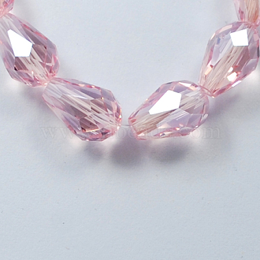 Pink Teardrop Glass Beads