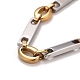 Vacuum Plating 304 Stainless Steel Oval & Rectangle Link Chains Bracelet(STAS-E160-10GP)-2