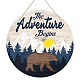 Bear & Forest Pattern Wall Hanging Sign(BEAR-PW0001-72A)-1