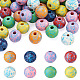 Fashewelry 80Pcs 8 Colors Printed Natural Wood Beads(WOOD-FW0001-08)-1