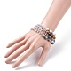 Bracelets de perles rondes en pierres mélangées naturelles sertis de chaîne gourmette pour hommes femmes(BJEW-TA00048)-3