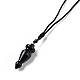 Gemstone Pendulum Shape Pendant Necklace with Nylon Cord for Women(G-A210-07)-4