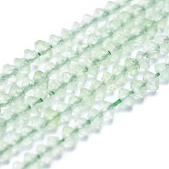 Natural Prehnite Beads Strands, Bicone, Faceted, 3x2mm, Hole: 0.5mm, about 190~200pcs/strand, 15.35 inch(39cm)(G-E530-15A)