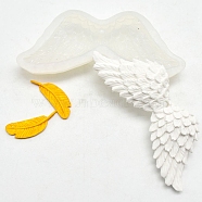 Food Grade DIY Silicone Candle Molds, For Candle Jewelry Making, Wings, White, 6x10.5cm(PW-WG46286-01)