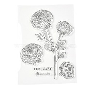 Silicone Clear Stamps, for Card Making Decoration DIY Scrapbooking, Flower Pattern, 20.5x14.5x0.3cm(DIY-A013-25)