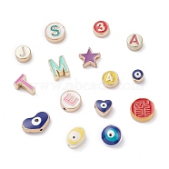 Alloy Enamel Beads, Mixed Shapes, Mixed Color, 6~11.5x6~14x3.5~6mm, Hole: 1.5~1.8mm(ENAM-XCP0001-19)
