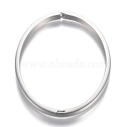 304 Stainless Steel Bangles, Stamping Blank Tag, Stainless Steel Color, Inner Diameter: 2-3/8x2 inch(6.05x5cm)(STAS-I166-36B)