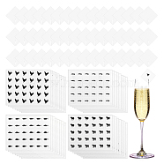 Blank Paper Wine Glass Tags, Drink Blank Markers for Party Favor, with 4 Styles Paper Self Adhesive Cartoon Stickers, Rhombus, 8.4x6.95x0.02cm, 200pcs(CDIS-OC0001-07B)
