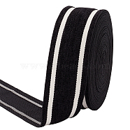 Stripe Pattern Chenille Ribbon, Webbing Tape, Side Decorative Trimming for Sports Pants Trousers, Gray, 43x1mm, 10 yards/roll(DIY-WH0430-036B)