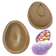 DIY Half Easter Surprise Eggs Silicone Molds, Fondant Molds, Resin Casting Molds, for Chocolate, Candy, UV Resin & Epoxy Resin Craft Making, None Pattern, 122x98x36mm, Inner Diameter: 103x74.5mm(DIY-E060-01D)