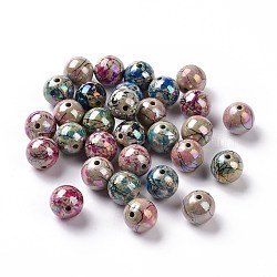 Spray Painted Opaque Acrylic Round Beads, AB Color Plated, Mixed Color, 11.5x11mm, Hole: 2mm, about 500pcs/500g(ACRP-F002-01)