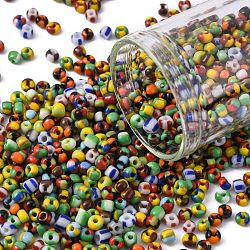 8/0 Glass Seed Beads, Opaque Colours Seep, Mixed Color, 3mm, hole:1mm(SEED-S006-M)