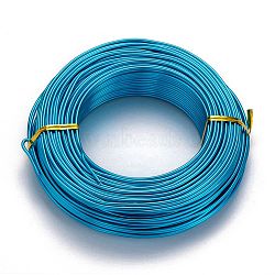 Round Aluminum Wire, Flexible Craft Wire, for Beading Jewelry Doll Craft Making, Deep Sky Blue, 12 Gauge, 2.0mm, 55m/500g(180.4 Feet/500g)(AW-S001-2.0mm-16)