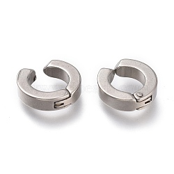 303 Stainless Steel Cuff Earrings, Hypoallergenic Earrings, Ring, Stainless Steel Color, 13x3mm(EJEW-F262-01C-P)