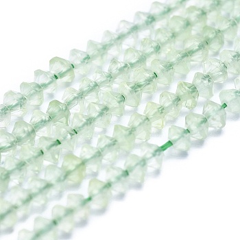 Natural Prehnite Beads Strands, Bicone, Faceted, 3x2mm, Hole: 0.5mm, about 190~200pcs/strand, 15.35 inch(39cm)