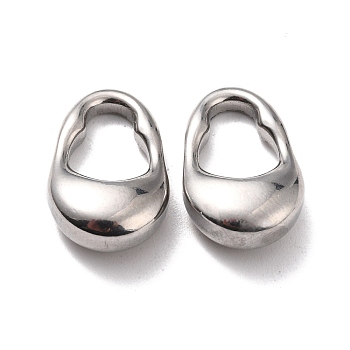 304 Stainless Steel Pendants, Teardrop, Stainless Steel Color, 19x12.5x6mm, Hole: 5x10.5mm
