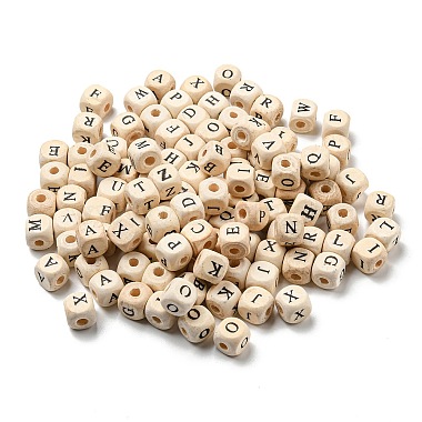 Letter Wood Beads