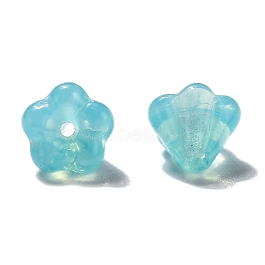 Turquoise Flower Czech Glass Beads