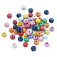 Fashewelry 80Pcs 8 Colors Printed Natural Wood Beads(WOOD-FW0001-08)-2