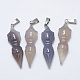 Natural Grey Agate Pendants(G-T122-12A-01)-1