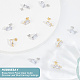 6 Pairs 2 Color Brass Micro Pave Clear Cubic Zirconia Stud Earring Findings(KK-HY0001-76)-4