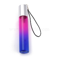 10ml Glass Gradient Color Essential Oil Empty Perfume Bottles, with 304 Stainless Steel Roller Ball, Aluminum Bottle Caps and Nylon Thread, Column, Colorful, 15.9cm, Capacity: 10ml(0.34fl. oz)(MRMJ-I002-01A)