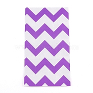 White Kraft Paper Bags, No Handles, Storage Bags, Wave Pattern, Purple, 23.5x13x8cm(CARB-I001-02E)