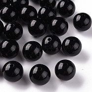 Opaque Acrylic Beads, Round, Black, 20x19mm, Hole: 3mm, about 111pcs/500g(MACR-S370-C20mm-S002)