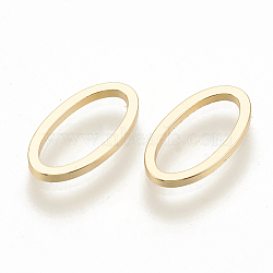 Brass Linking Rings, Oval Ring, Nickel Free, Real 18K Gold Plated, 13x7x1mm, inner measure: 11x3mm(X-KK-N0190-11G)