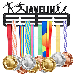 Fashion Iron Medal Hanger Holder Display Wall Rack, with Screws, Word Javelin, Sports Themed Pattern, 150x400mm(ODIS-WH0021-364)