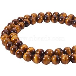 Natural Tiger Eye Bead Strands, Dyed, Grade AAA, Round, 8mm, Hole: 1mm, about 50pcs/strand, 15.7 inch, 1strand/set(G-PH0028-8mm-11)