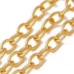 3.28 Feet Oval Oxidation Aluminum Cable Chains, Unwelded, Golden, Link: 21x16x3mm(X-CHA-G001-06G)