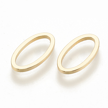 Brass Linking Rings, Oval Ring, Nickel Free, Real 18K Gold Plated, 13x7x1mm, inner measure: 11x3mm
