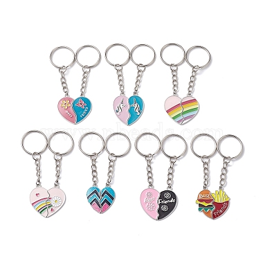 Mixed Color Heart Alloy Keychain