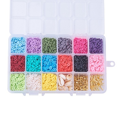 15 couleurs de perles d'argile polymère faites à la main écologiques(DIY-JP0005-47-4mm)-3