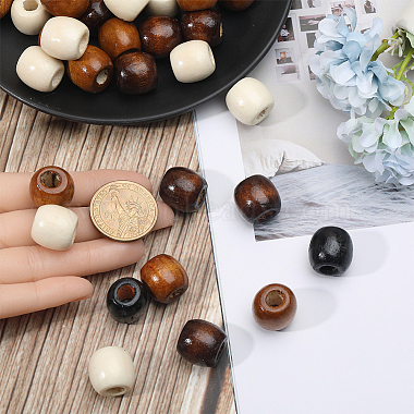 200Pcs 4 Colors Dyed Natural Maple Wood Beads(WOOD-GF0001-93)-3