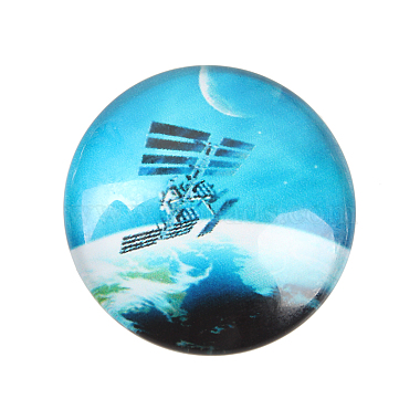 Starry Sky Printed Glass Half Round/Dome Cabochons(X-GGLA-N004-25mm-D)-2