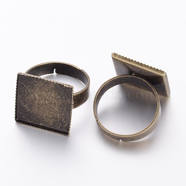 Anciennes ébauches bronze laiton réglable pad de bague pour la fabrication de bijoux vintage(X-KK-J052-AB)-2